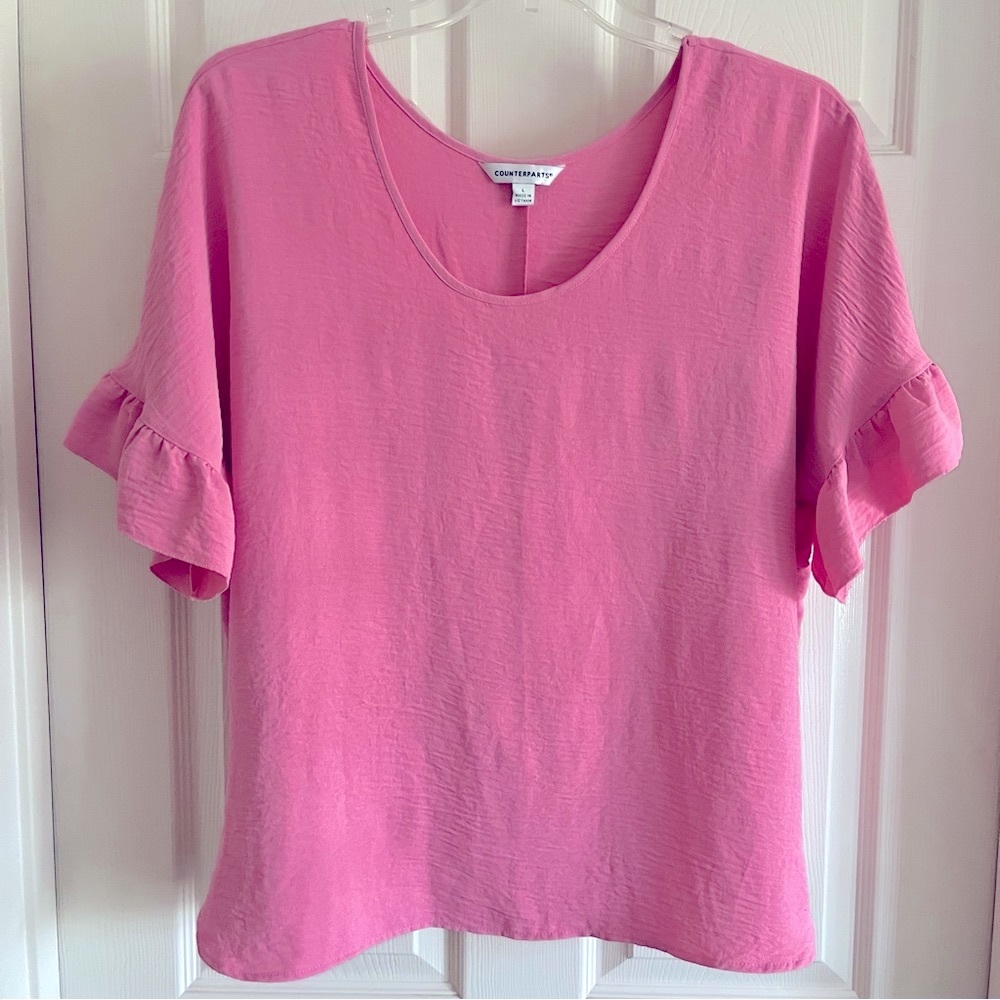 Flutter sleeve pink top